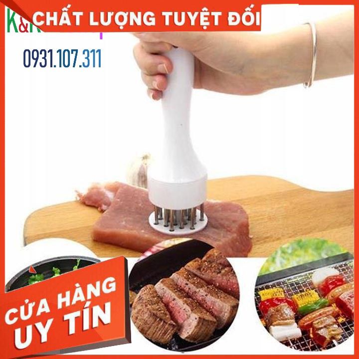 Dụng cụ làm mềm thịt, xăm da heo quay giòn. Dụng cụ xăm thịt loại lớn 21 kim.