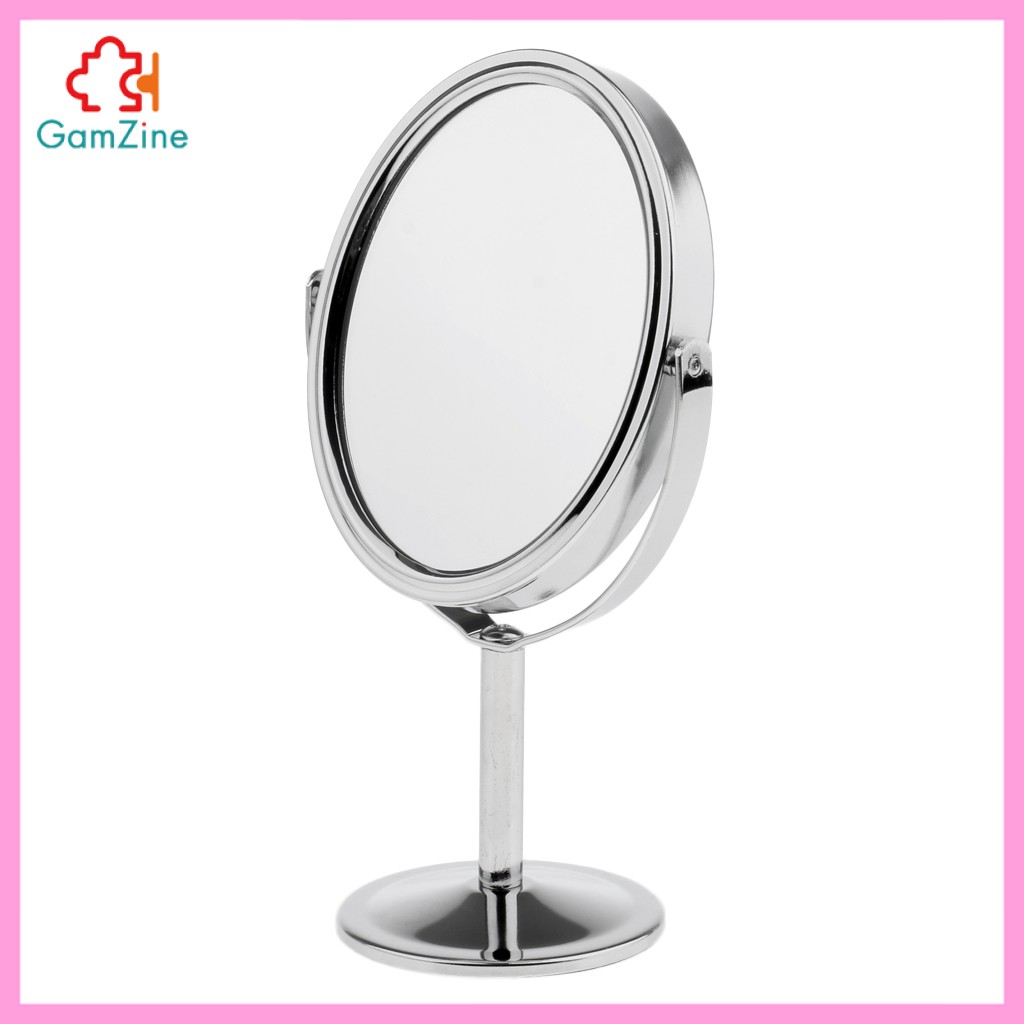 GamZine 3in Mặt Thường Phóng Đại Hình Bầu Dục Đứng Trang Điểm Gương Đồng