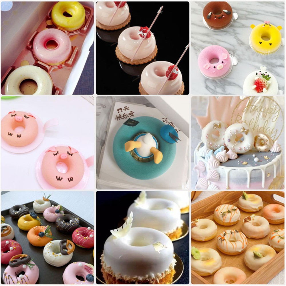 Khuôn Làm Bánh Donut 6 Ngăn Chịu Nhiệt Cao