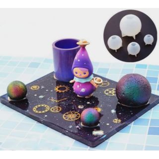 Khuôn silicon 3D làm mặt trăng, hệ mặt trời trong Resin Handmade