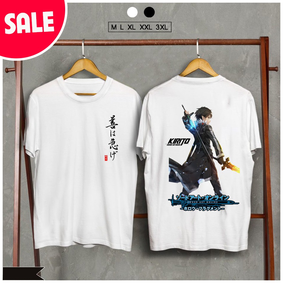 🔥HOT🔥 🔥Áo Sword Art Online🔥 Áo thun Kirito màu trắng đẹp giá rẻ