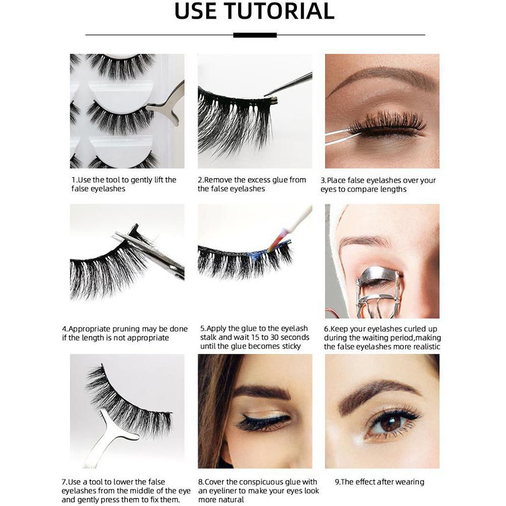 OCEANMAP Cặp Lông Mi Giả 25mm 6D Dày Dặn Tự Nhiên Chống Thấm Nước