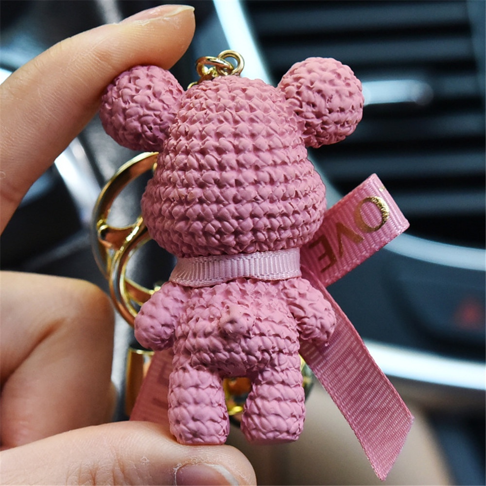 Móc Khóa Hình Gấu Nhiều Màu Sắc Dễ Thương Cho Nam Và Nữ