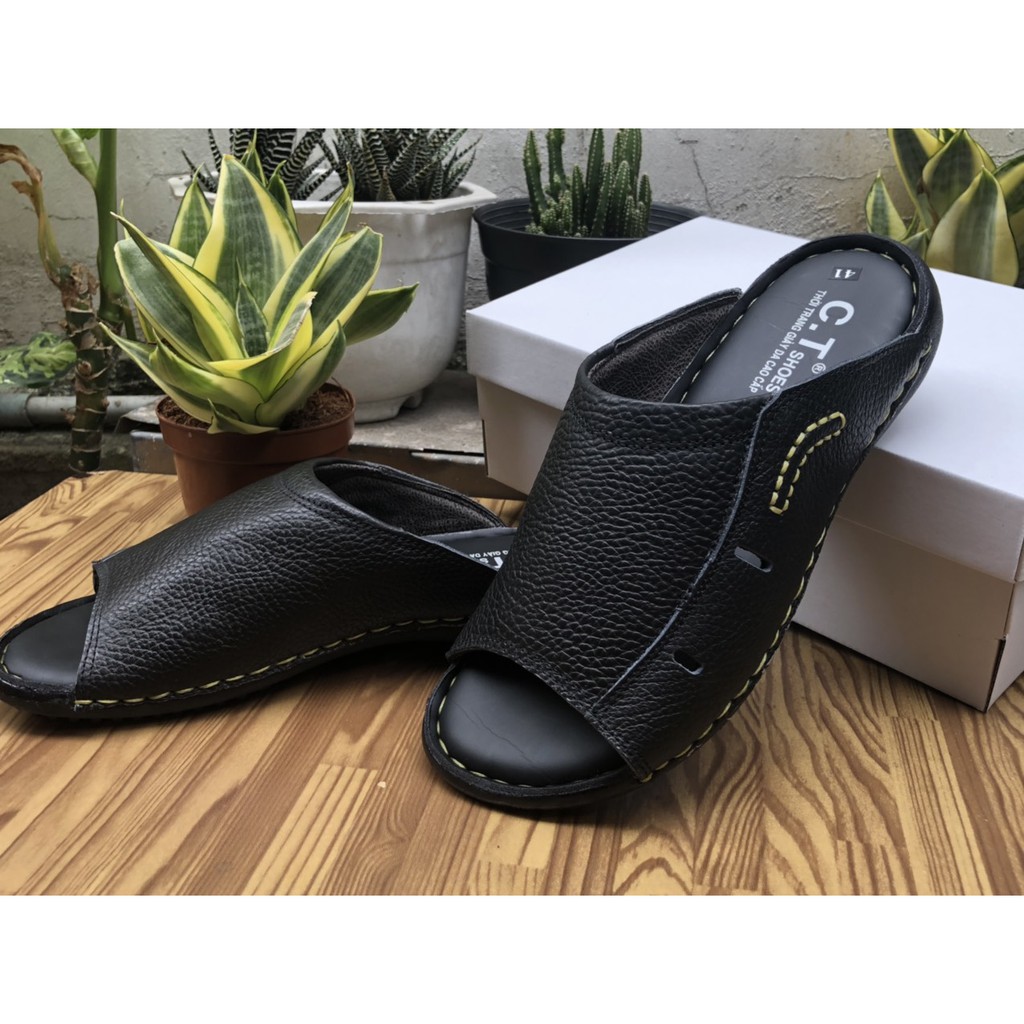 Dép da nam giá tốt da bò 100% phong cách , hàng có bảo hành DD050