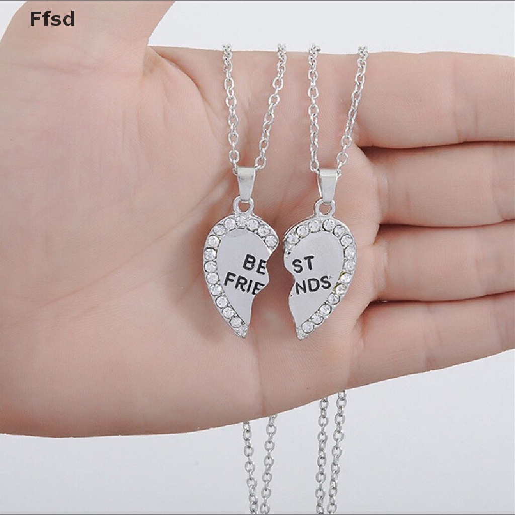 {Ffsd} Vòng cổ Mặt Ghép Hình Trái Tim Ghép Nối Phối Chữ Best Friend Thời Trang Cho Nữ