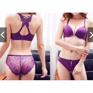 Set bra ( áo + quần) thiết kế cài trước phối ren (S008)