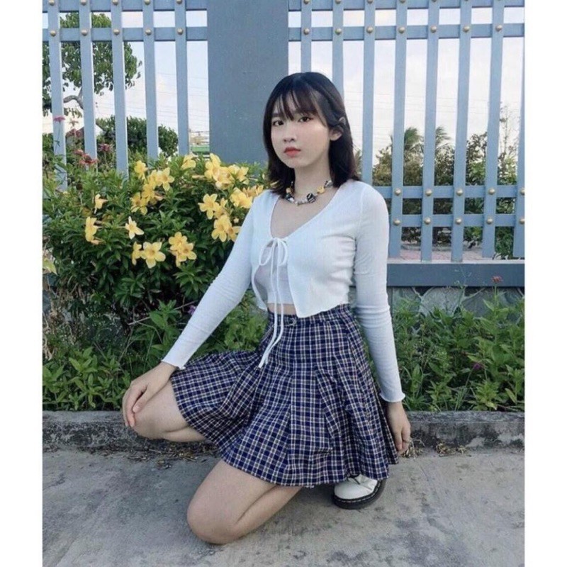 Áo khoác cột dây tay dài phối với áo ống (ap). | BigBuy360 - bigbuy360.vn