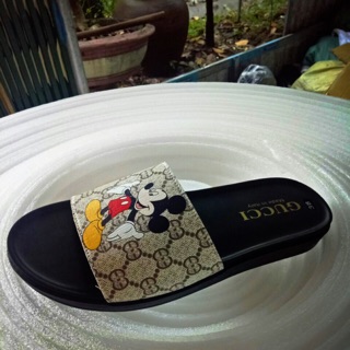 Dép nam quai ngang in mickey đế thấp full size 37-43