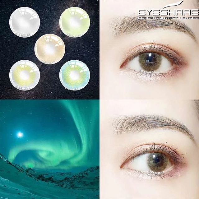 Set 2 Kính Áp Tròng Thay Đổi Màu Sắc Tự Nhiên 0.0 Độ 14.5mm Cho Nam Và Nữ