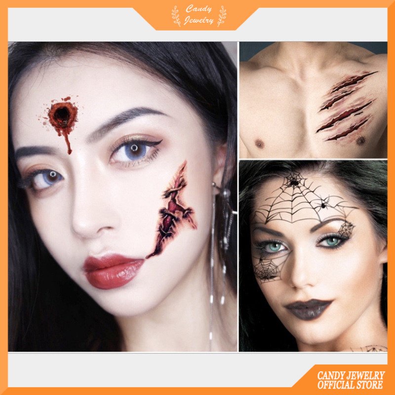 Hình xăm dán MANYUE chống thấm nước họa tiết Halloween kinh dị