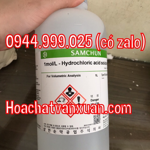 Dung dịch chuẩn độ 1 mol/lit Hydrochloric aci.d 1N HCl 1N Samchun Hàn Quốc chai 1 lít  H0423