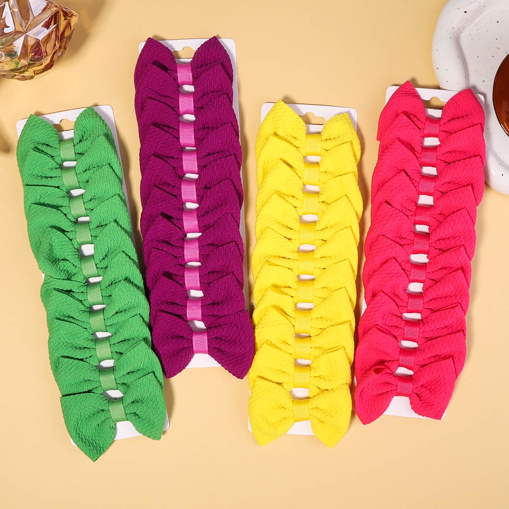 KIDSBOWS Set 10 Kẹp Tóc Nơ 2.9inch Đáng Yêu Cho Bé Gái