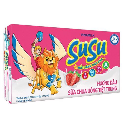 |NOWSHIP| SỮA CHUA UỐNG SUSU HƯƠNG CAM, DÂU VÀ TÁO NHO - THÙNG 48 HỘP X 110ML