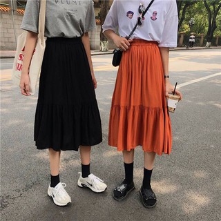 [Mã LADO10k hoàn 15% tối đa 30k xu đơn 50K] CHÂN VÁY LỤA 3 TẦNG DÀI QUA GỐI