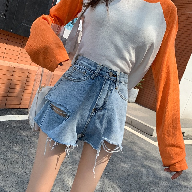 Ví DaDu Nữ Kiểu Dáng Thời Trang Sang Trọng  Quần Short Jean Lưng Cao ThờI Trang Cho Nữ