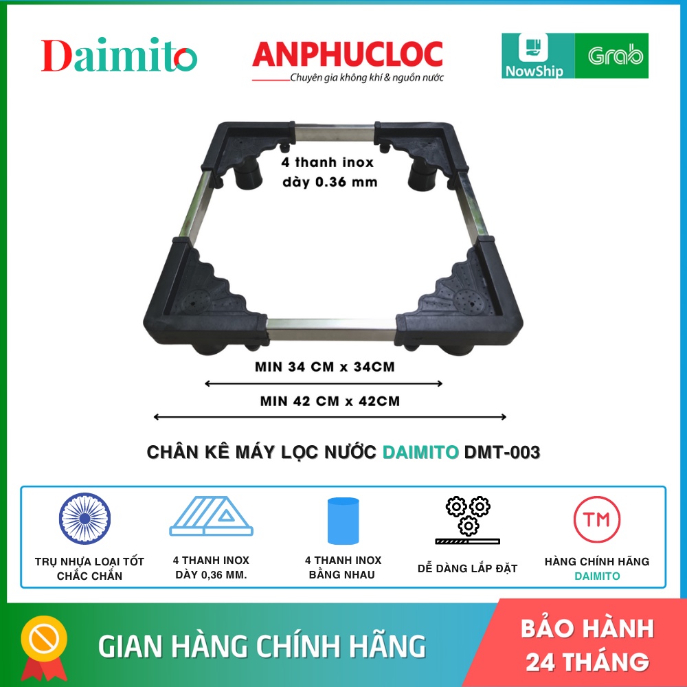 Chân kê máy lọc nước đa năng Daimito DMT-003 chất liệu nhựa + inox dùng cho máy lọc nước ( GIAO NHANH 2H - HCM)