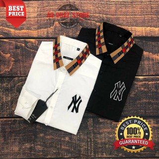 [SIÊU ĐẸP] Áo Sơ Mi Nam Viền Cổ BBR Thêu Logo NY Cao Cấp | Hàng Chuẩn SM108 (Ảnh thật)