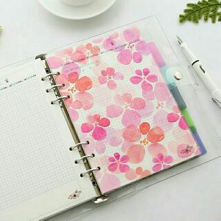 Set 6 tab phân trang nhựa cho sổ planner bìa còng