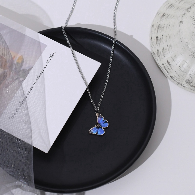 Dây chuyền choker bằng hợp kim trang trí mặt bướm đơn giản cá tính thời trang cho nữ