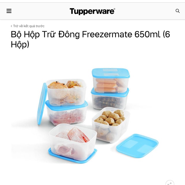 Bộ Hộp Trữ Đông Tupperware 650ml (6 hộp)