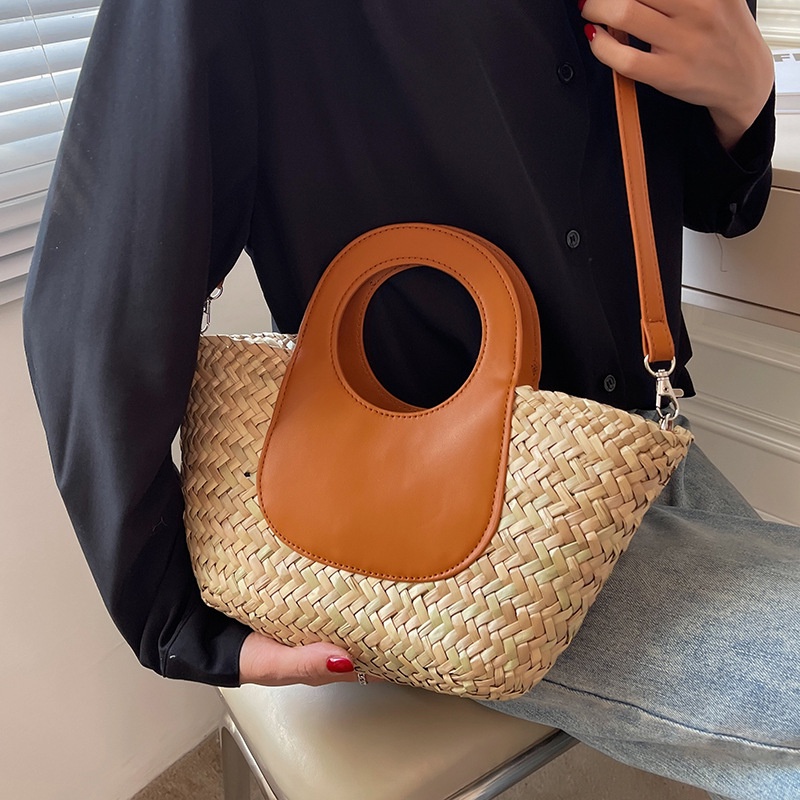 Túi đeo vai IELGY đan rơm thời trang dành cho nữ