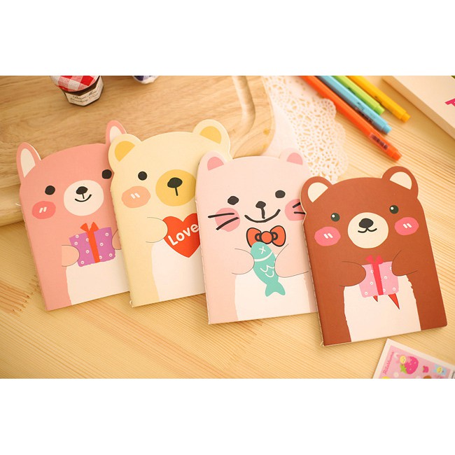 Notebooks Korean creative stationery cute bear book small animal notepad cartoon portable book student prize