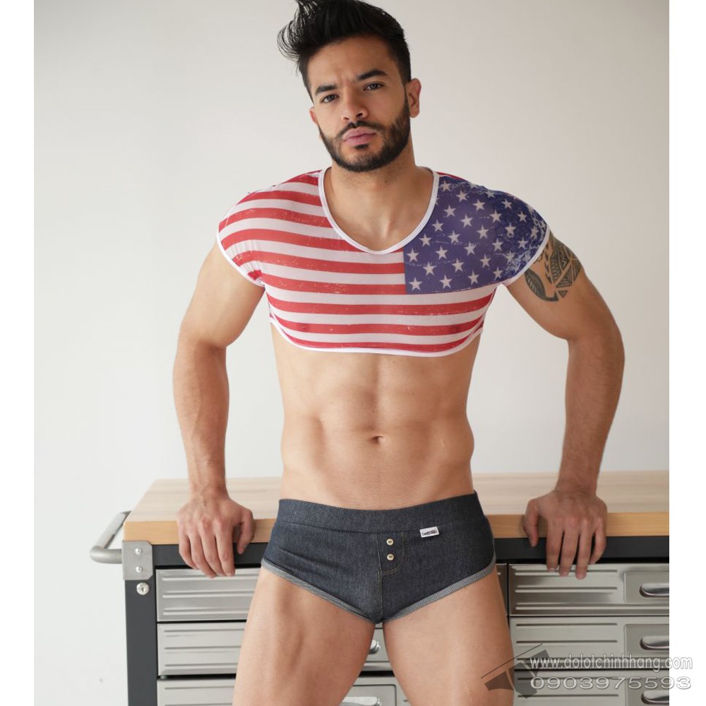 Set đồ lót nam CandyMan 99443 American Crop-top & Brief 2 Pieces