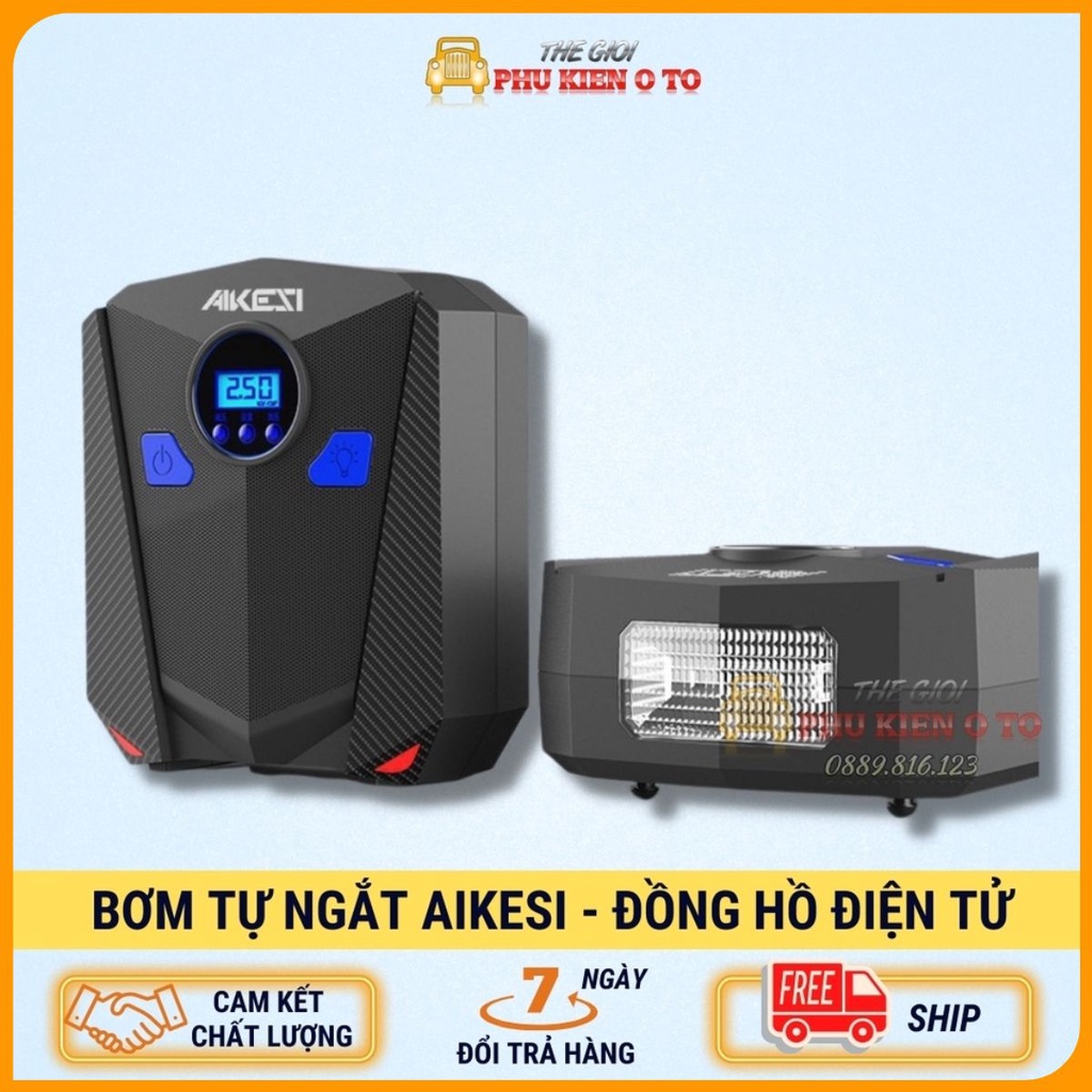 ⚡️MẪU HOT 2021⚡️ Máy Bơm Lốp Ô Tô AIKESI 2022 Áp Suất Điện Tử 35l/p - Loại Bơm Cực Khỏe