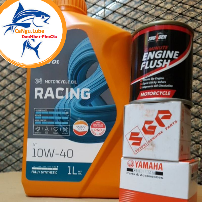 Nhớt Repsol racing 10w40, nhớt repsol racing 10W40 hàng nhập khẩu tặng kèm Súc động cơ or lọc nhớt SUZUKI or YAMAHA