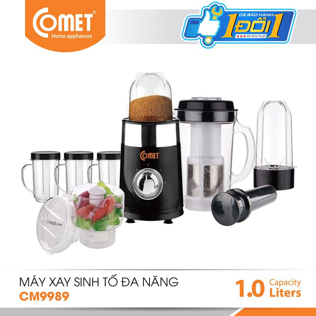 Máy Xay Sinh Tố 7 Cối Nhựa Kháng Vỡ Comet CM9989 - Hàng Chính Hãng (Bảo Hành 12 Tháng)