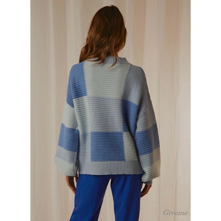 Áo Sweater Dệt Kim Tay Dài Cổ Tròn Màu Sắc Thời Trang Xuân Thu Cho Nữ