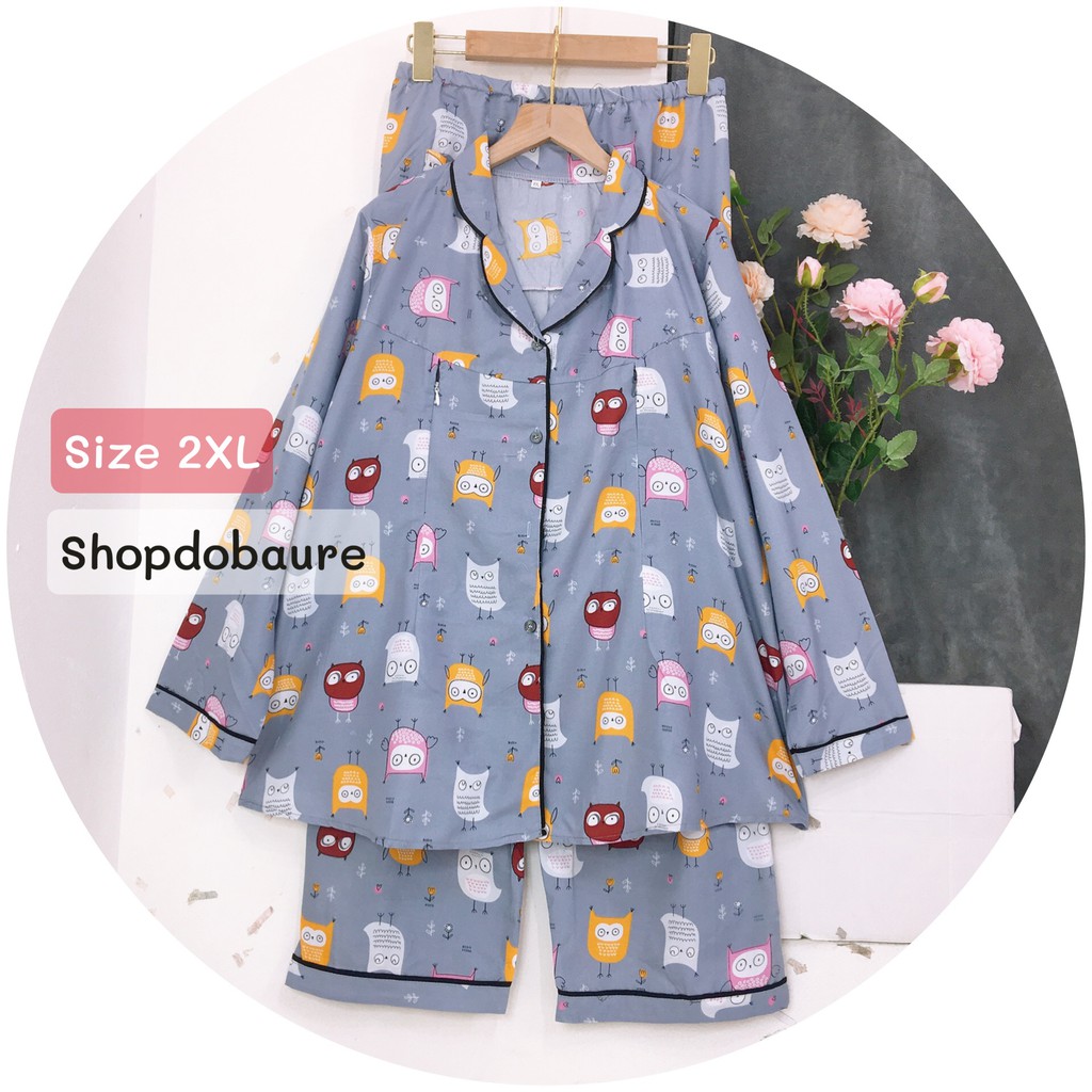 Bộ Pijama bầu và sau sinh Dài Tay kéo khóa cho con bú Thu Đông, chất kate thái dành cho mẹ từ 38 đến 85kg