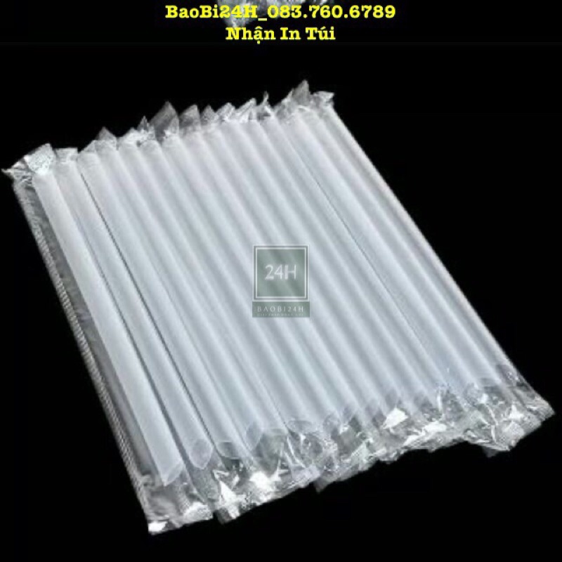 📞 0,5KG - 1KG 💥 ỐNG HÚT TRÀ SỮA 💥Ống hút trân châu mầu trắng, có màng bọc từng chiếc