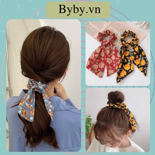 Dây cột tóc hình nơ nhiều màu phong cách tiểu thư