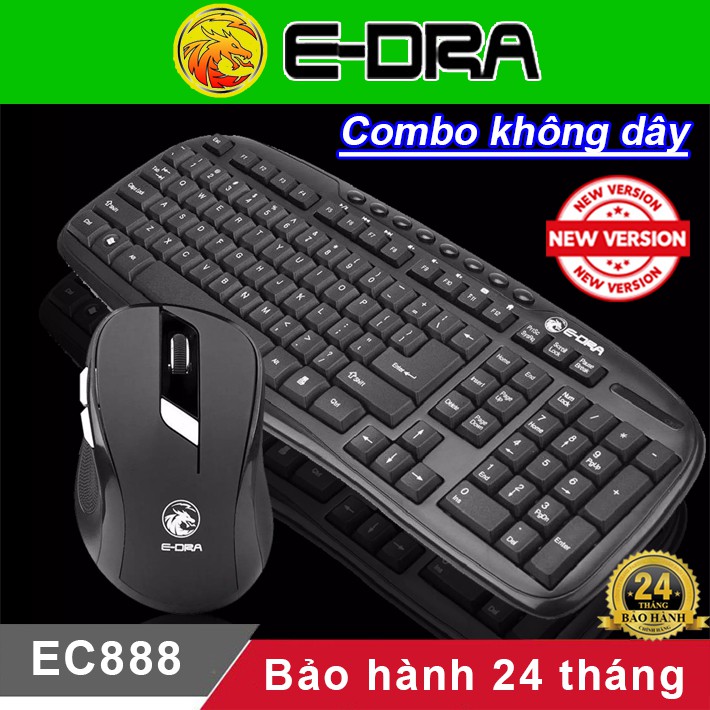 Combo phím chuột không dây Edra EC888 Philips C324 chính hãng - Bộ phím chuột không dây E-Dra EC888