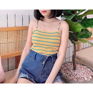 Áo 2 dây len sọc hàng qc