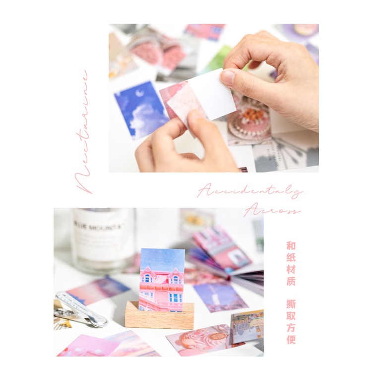 Cuốn 50 giấy dán sticker Bầu trời mùa hè trang trí sổ tay M778