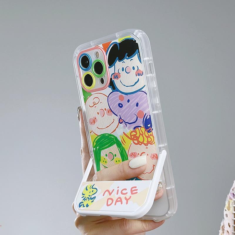 Ốp Điện Thoại Silicone Mềm Chống Rơi In Hình Tranh Sơn Dầu Có Giá Đỡ Cho IPhone11 12 13 Pro MAX X XS MAX XR 6 7 8 Plus