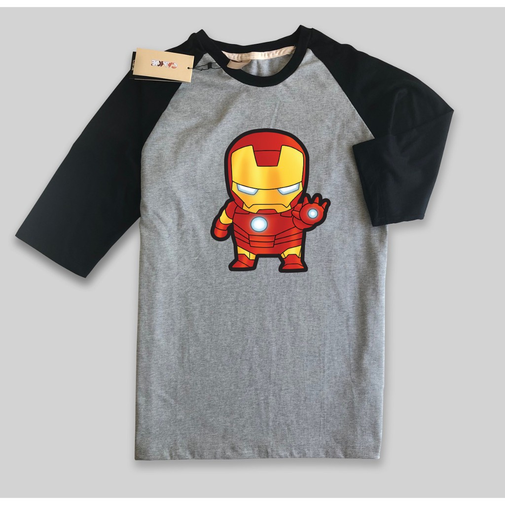 Áo Thun In Hình Nhân Vật Iron Man Chibi Avengers Marvel