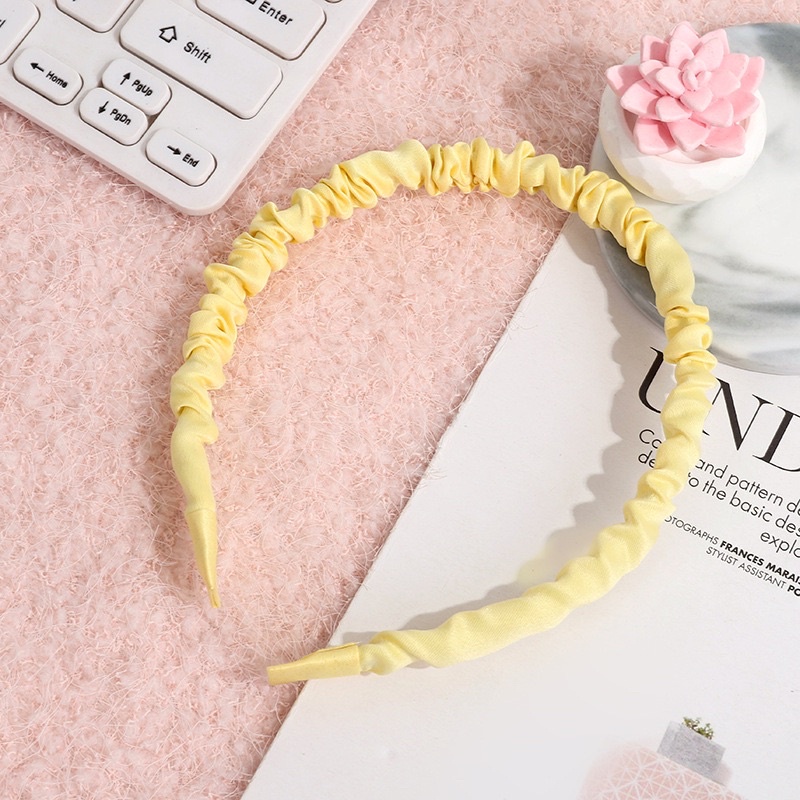 Bờm Cài Tóc Vải Nhún Mềm Mại Phong Cách Hàn Quốc Dễ Thương Băng Đô Rửa Mặt Vải Lụa Nhiều Màu