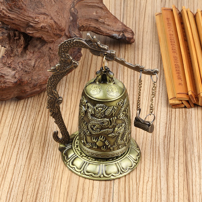 Chuông đồng Phật giáo chạm khắc hình rồng độc đáo phong thủy