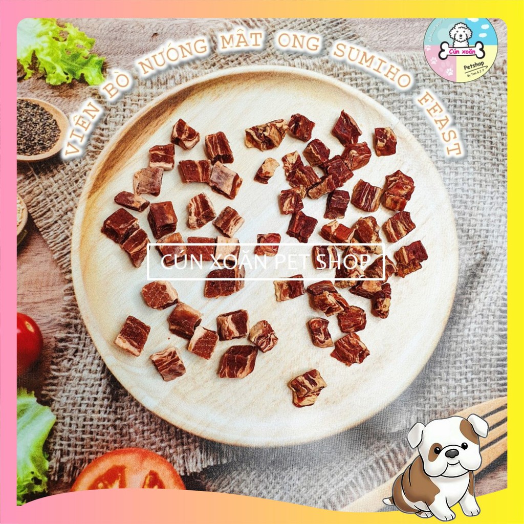 Bánh thưởng cho chó Sumiho Feast (Viên bò mật ong) (Túi 100gr) thức ăn cho chó từ 2 tháng tuổi