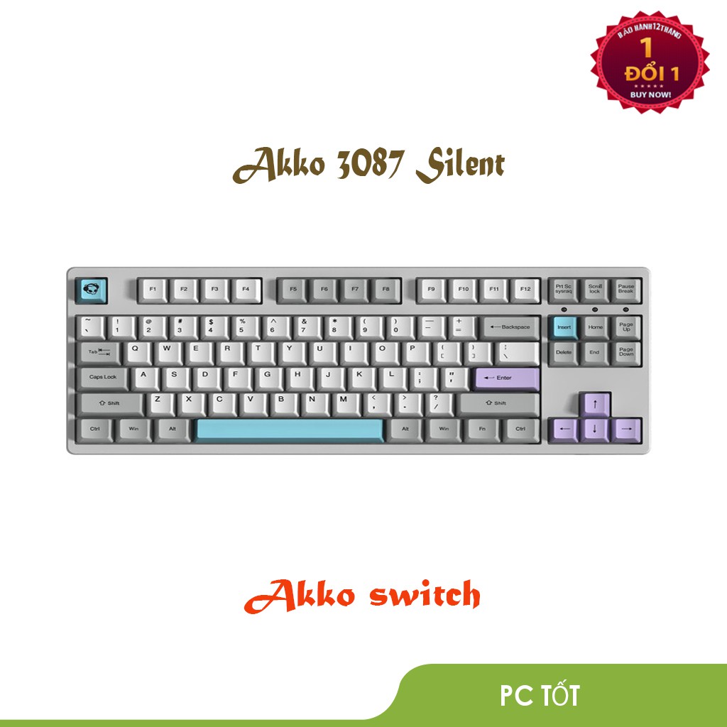 Bàn phím cơ AKKO 3087 Silent (Akko switch) - Bảo hành 1 đổi 1