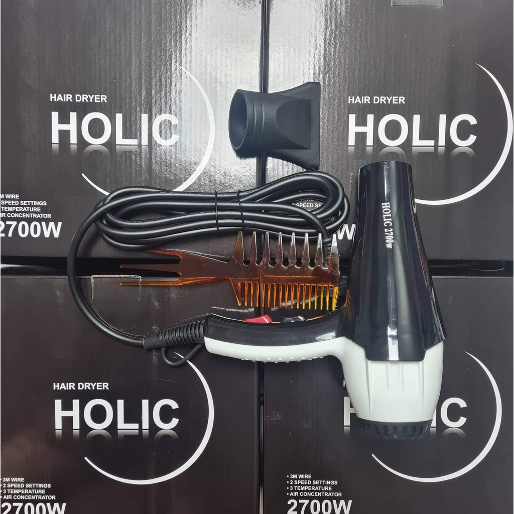 Máy Sấy Tóc Holic 2700W công suất thực chính hãng + Tặng lược sấy tóc tạo kiểu Chaoba hoặc lược tạo kiểu Tex