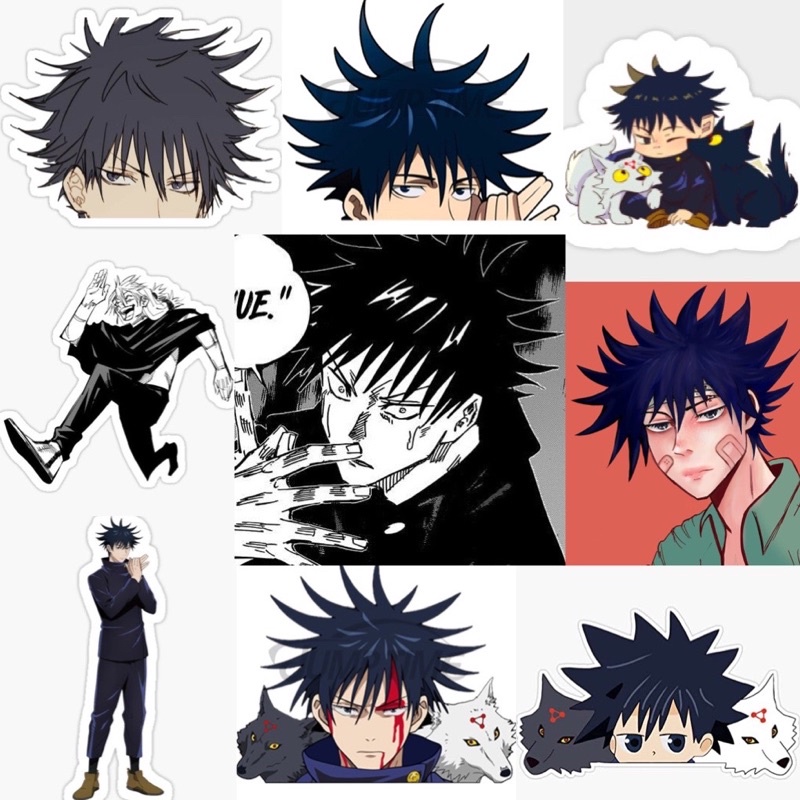 Sticker Megumi Fushigura JuJutsu kaisen 30-60 cái ép lụa khác nhau /hình dán JuJutsu kaisen