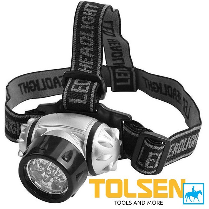 TOLSEN Đèn Đội Đầu Đèn Soi Chiếu Xa 7 LED 50Lumens 60011 Tặng 3 Pin AAA