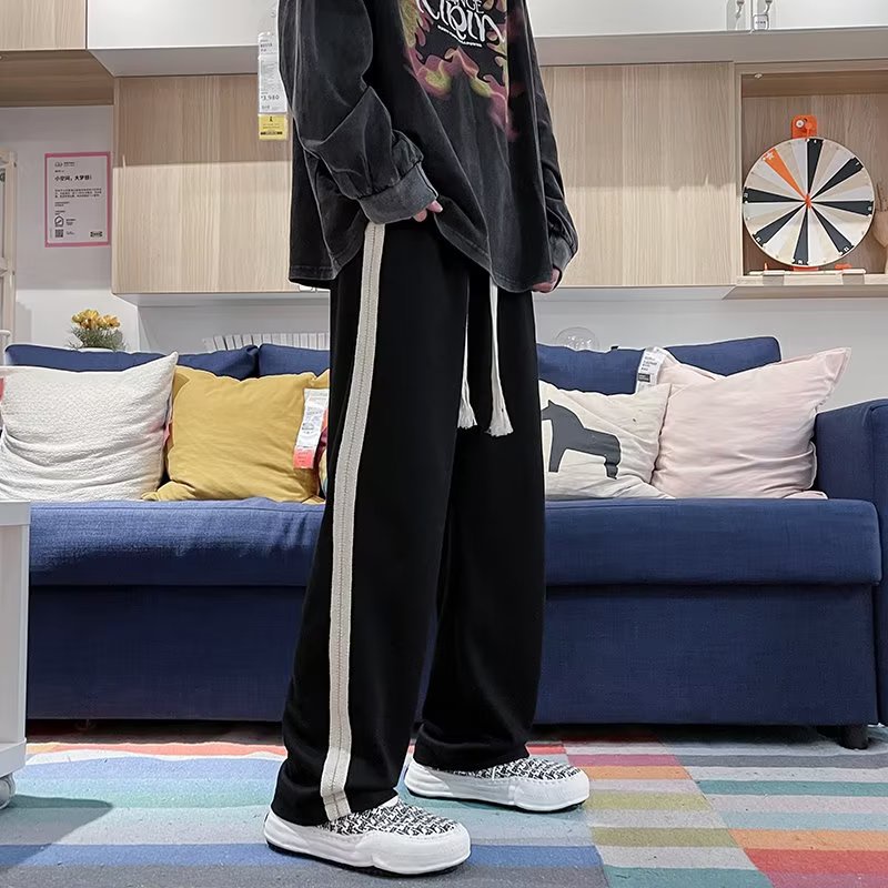 Quần Dài Dáng Rộng Lưng Thun Co Giãn Tốt Cỡ Lớn M-3XL Phong Cách Hip Hop Thời Trang Đường Phố Nhật Bản Cho Nam