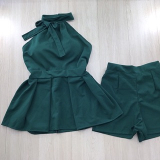 Set áo yếm nơ cổ. Kèm hình thật