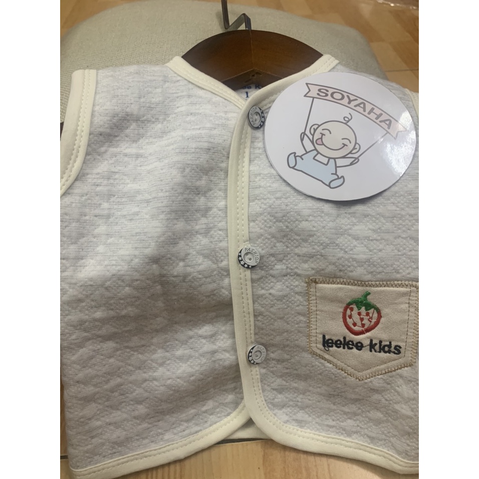 Áo Gile Nỉ Xốp Thu Đông  Bé Trai Bé Gái  Leeleekids Hình Thêu Dễ Thương GL01