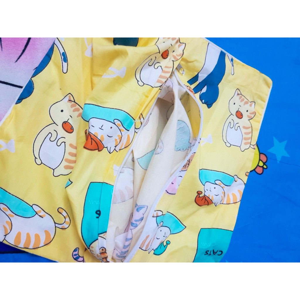 Gối trẻ em cotton lụa 100% loại thấp chuyên cho trẻ em từ 0th- 4 tuổi